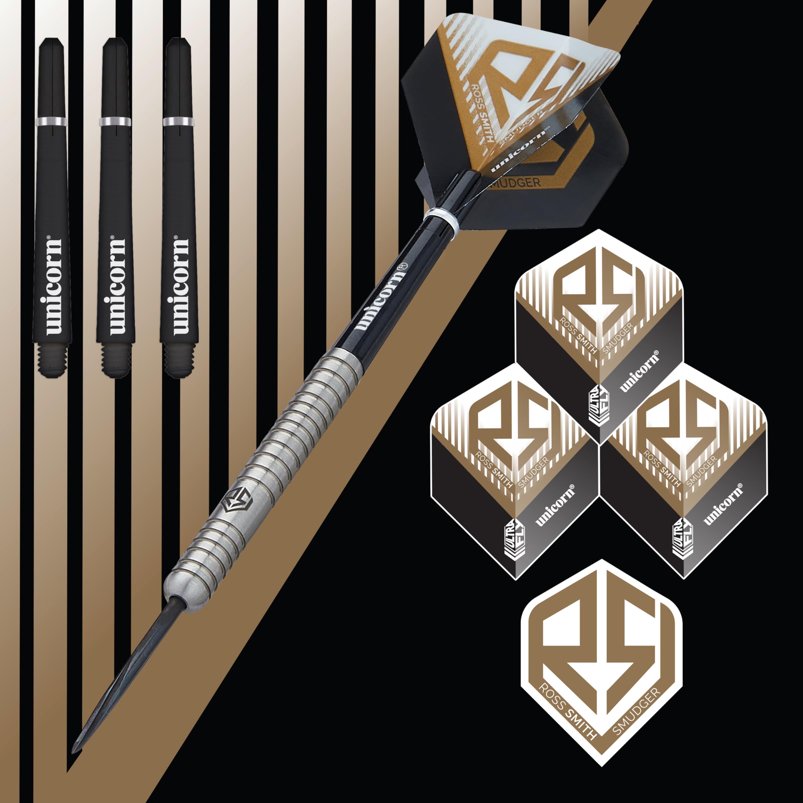 Unicorn Ross 'Smudger' Smith 90% Natural Tungsten Darts Set